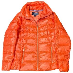 NWOT Lands End Metallic Orange Women Size 16 Tall 600 Down Filled Puffer Jacket